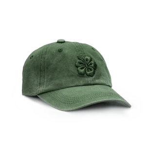 CASQUETTE BRODÉE 3D HIBISCUS VERT MENTHE TON SUR TON