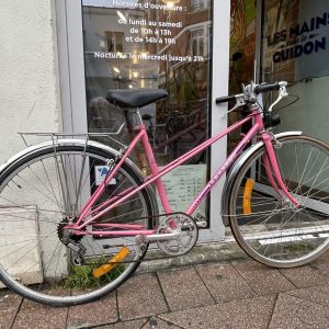 Velo Course Dame Peugeot Rose