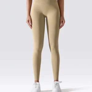 LEGGING FEMME BEIGE MAINTIEN ET CONFORT POUR YOGA-FITNESS-PILATES