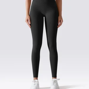 LEGGING FEMME NOIR MAINTIEN ET CONFORT POUR YOGA-FITNESS-PILATES