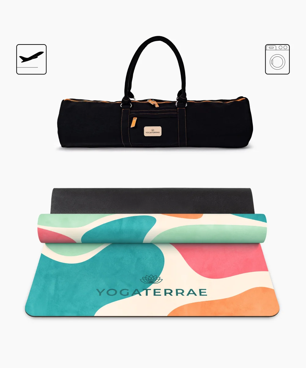 TAPIS DE YOGA VOYAGE 1 MM ANTIDÉRAPANT MICROFIBRE BORA-BORA – NOMADE AVEC SAC
