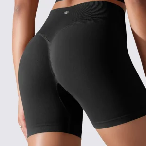 SHORT FEMME YOGA-PILATES-FITNESS TAILLE HAUTE EXTENSIBLE NOIR