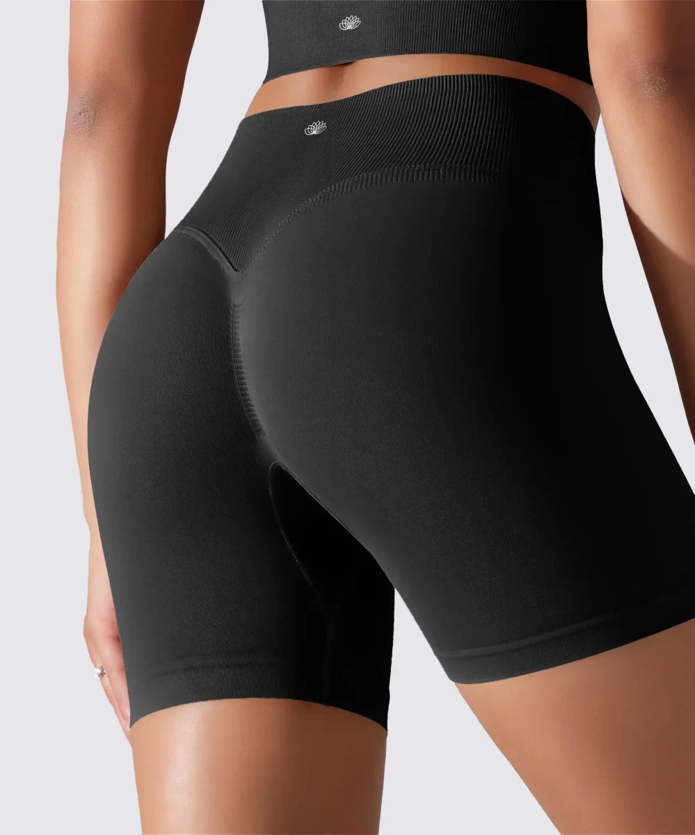 SHORT FEMME YOGA-PILATES-FITNESS TAILLE HAUTE EXTENSIBLE NOIR