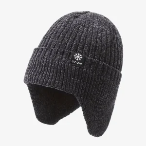 Bonnet d’hiver tricoté doublé polaire avec couvre-oreilles