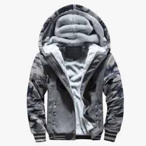 Sweat à capuche doublé polaire chaud et résistant pour homme